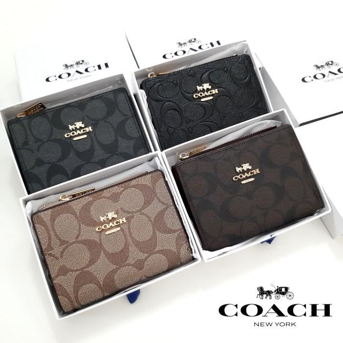Dompet Lipat Coach Branded Premium +Box Dompet Kecil Wanita Import