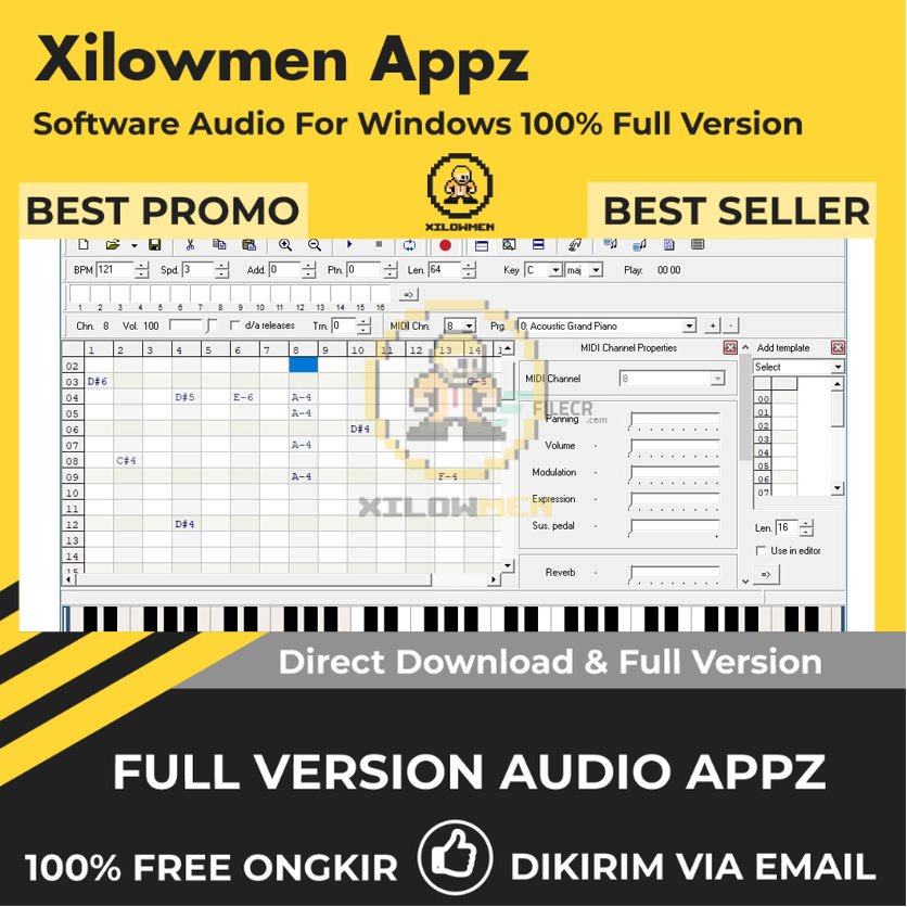 [Full Version] Midi Tracker Pro Lifetime Audio Software WIN OS - Software pelacak MIDI untuk komposisi musik