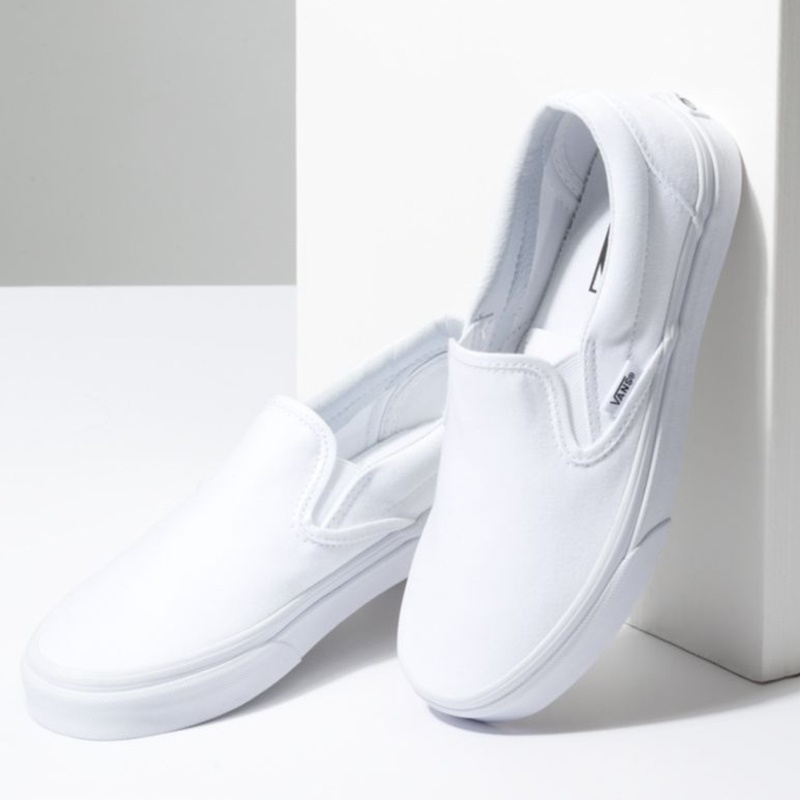 SEPATU VANS OFF THE WALL | SLIP ON TRUE WHITE