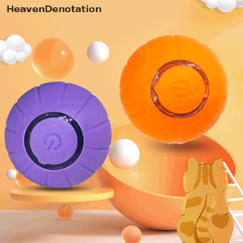 [HeavenDenotation] Pet Smart Cat Toy Electric Bola Kucing Pantul Otomatis Silikon Kucing Mainan Interaktif Mainan Anak Kucing Bergerak Sendiri Untuk Bermain Indoor HDV