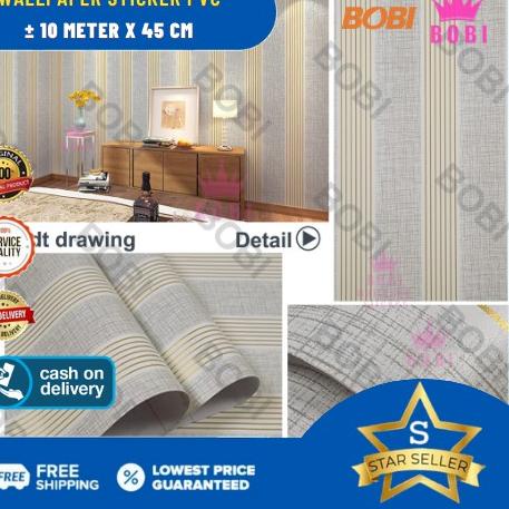 Diskon Keren Wallpaper Sticker Motif Garis Abu 5239 / Wallpaper sticker uk.9mx45cm