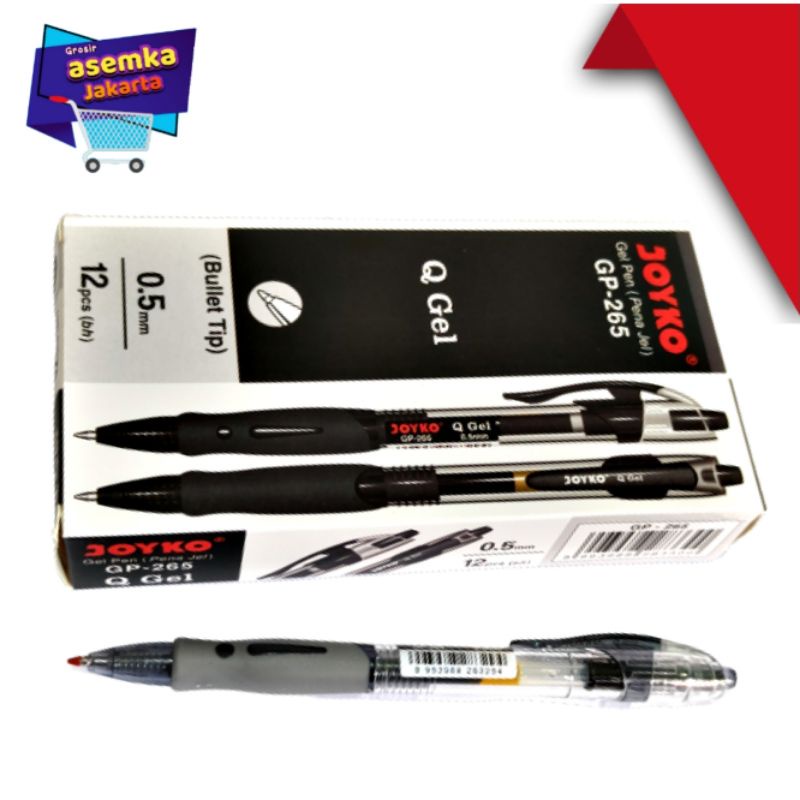 

Terlaris ✨ -Gel Pen Pulpen Pena Joyko GP-265 Q Gel 0.5 mm 12pcs- 2.2.23