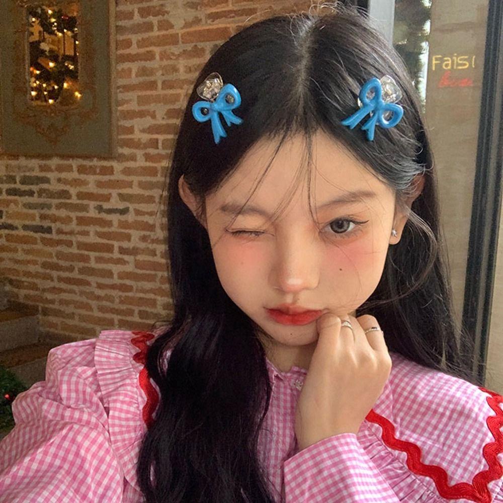 Needway Jepit Rambut Lucu Imut Manis Mini Y2K Gadis Hair Clip Bow Gaya Korea Hiasan Kepala