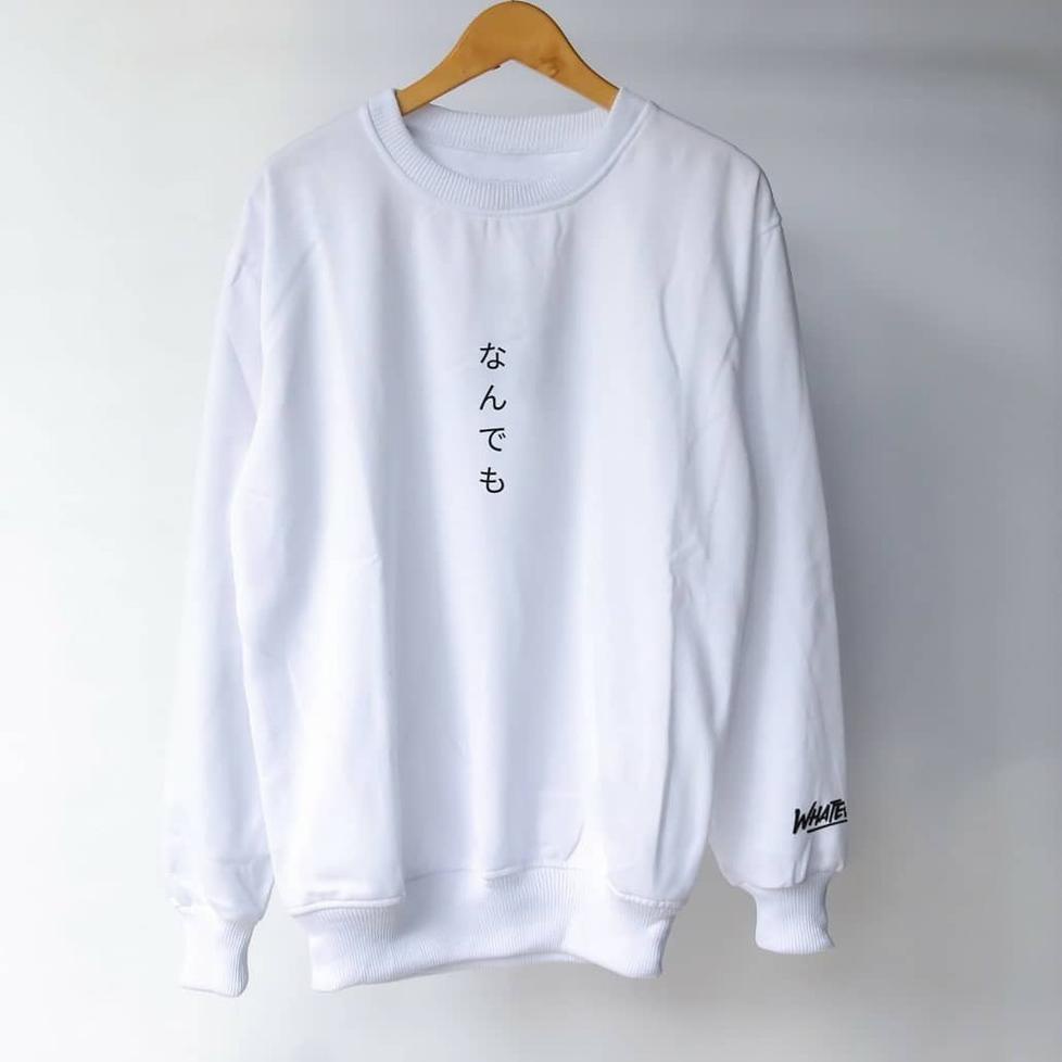 NEW STOCK sweater kerah tinggi pria xxl crewneck pria murah keren putih jumbo suwiter pria distro or