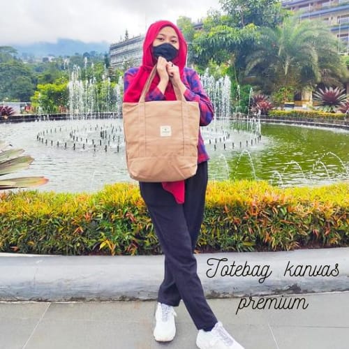 TOTE BAG BESAR / NUDIE BAG MOTIF POLOS BAHAN CANVAS SUEDING TEBAL LEMBUT MURAH BISA COD BISA CUSTOM