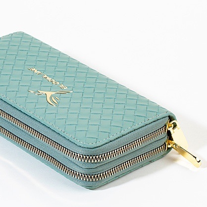 DOMPET PANJANG WANITA 2 RESLETING KULIT ANYAMAN TOSCA ASPEN WA648T5 IMPORT MUAT HP SLOT KARTU UANG KOIN BRANDED PREMIUM KOREA CEWEK FASHION MURAH BATAM SIMPLE REMAJA KEKINIAN