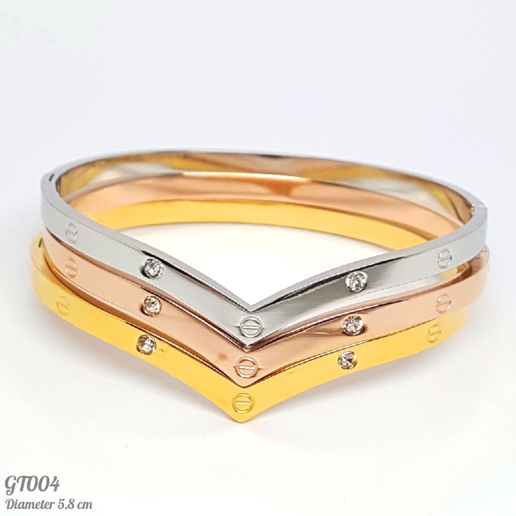 PGX Gelang Bangle Titanium Anti Karat Aksesoris Wanita - GT004