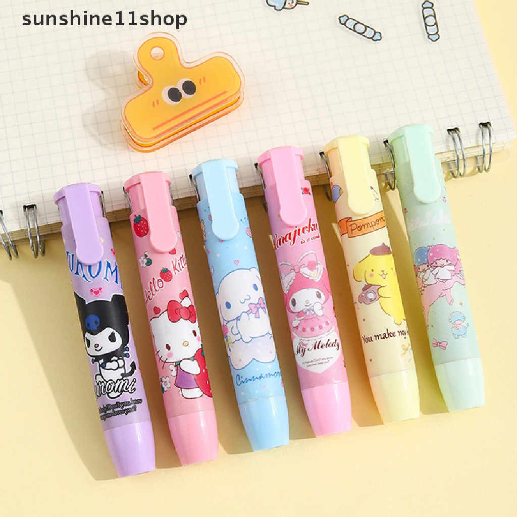 Sho Lucu Kreatif Ditarik Penghapus Kartun Kawaii Manis Menekan Penghapus Pensil Karet Lembut Refill Core Untuk Anak-Anak Art Wrig Erasers Pen Alat Tulis Kantor N