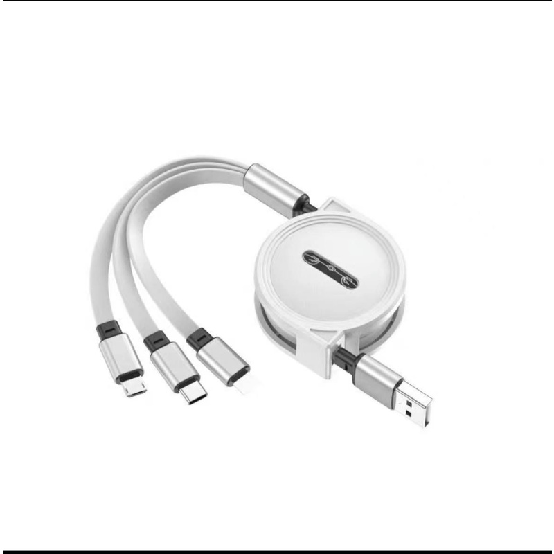 Makaron Liquid Telescopic Three-in-one Charging Cable Terlaku Untuk Android Apple Type-c Kabel Cas Multi Fungsi