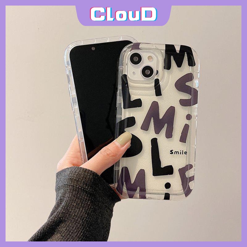 Smiley Lucu Lembut Tpu Case Untuk Realme C33 C35 C11 C15 C25 C20A C3 C1 C25Y C25s C20 Realme 6i 5 5s 5i C12 C21Y C2 Huruf Alfabet Sederhana Shockproof Airbag Phone Cover