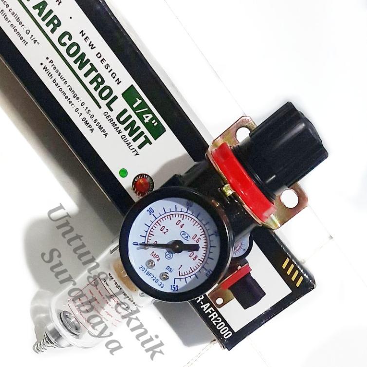 ➺ MOLLAR Mini Air Filter Regulator Single - Filter udara kompresor 1/4" ❊