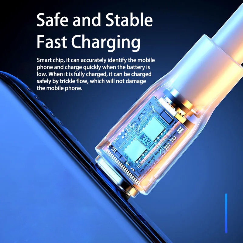 Kabel 120W 6A Super Fast Charge Tipe C Untuk Android iPhone Aksesoris Charger USB C Cable