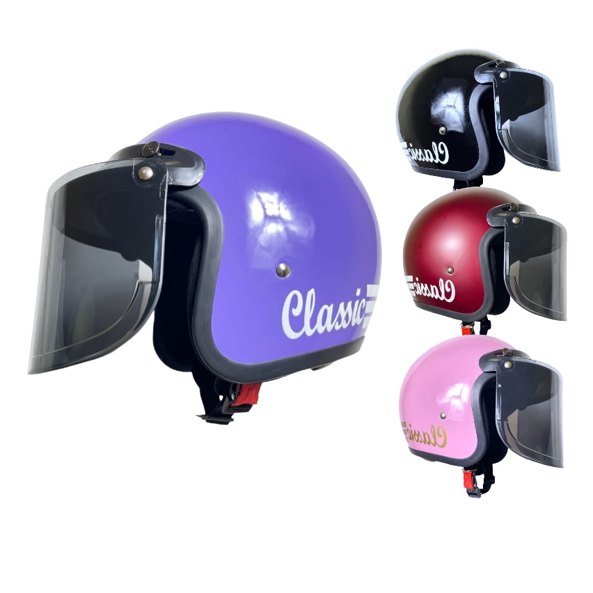 Helm Bogo Dewasa SNI Full Leher Retro Classic Pria Wanita