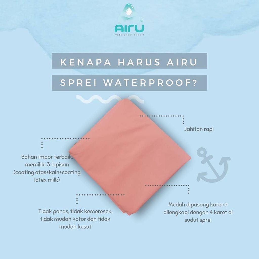 Sprei Waterproof AIRU SINGLE (100x200x25)