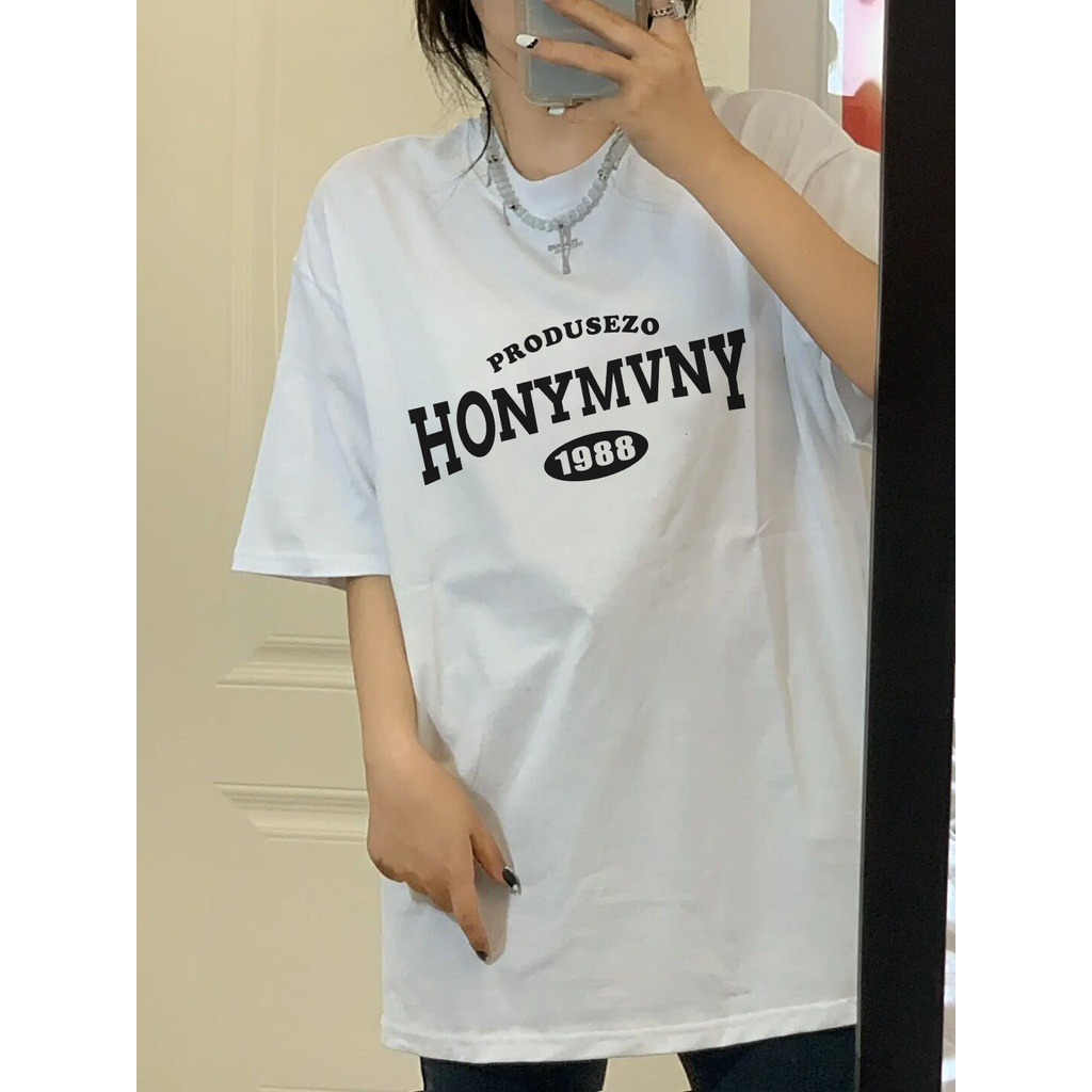 baju atasan wanita kaos oversize lengan pendek graphic graffiti print T-shirt import kaos basic couple ootd