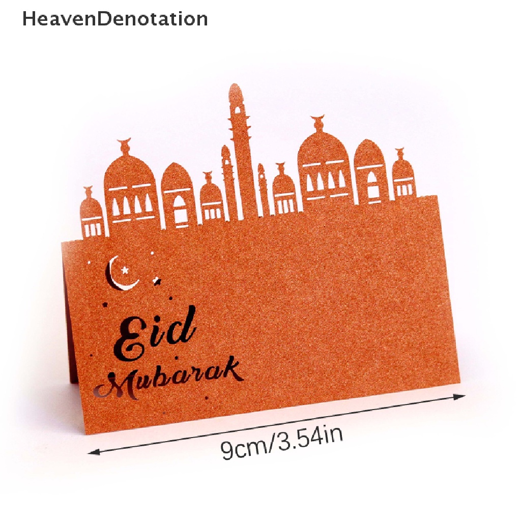 [HeavenDenotation] 20pcs Kartu Pos Dekorasi Eid Mubarak Kartu Dudukan Kartu Muslim Ramadhan Kareem Dekorasi Meja Pesta Lebaran AL Adha HDV