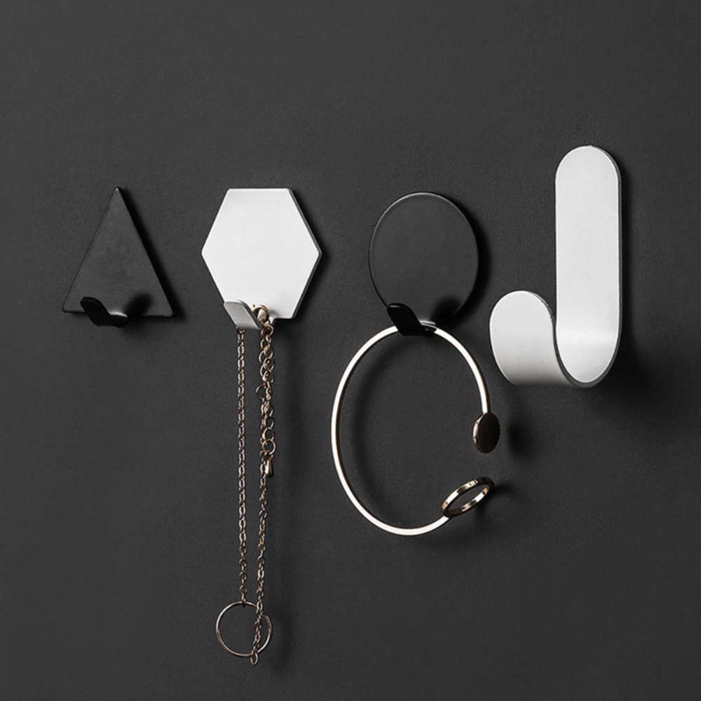 ღ 4Pcs Multi-Tujuan Dinding Kait Pintu Kunci Kain Mantel Kait Mewah Sederhana Tidak Tanpa Jejak Lubang Pengait-Gratis 4 Warna Dapur Tas Seamless Rak Rak