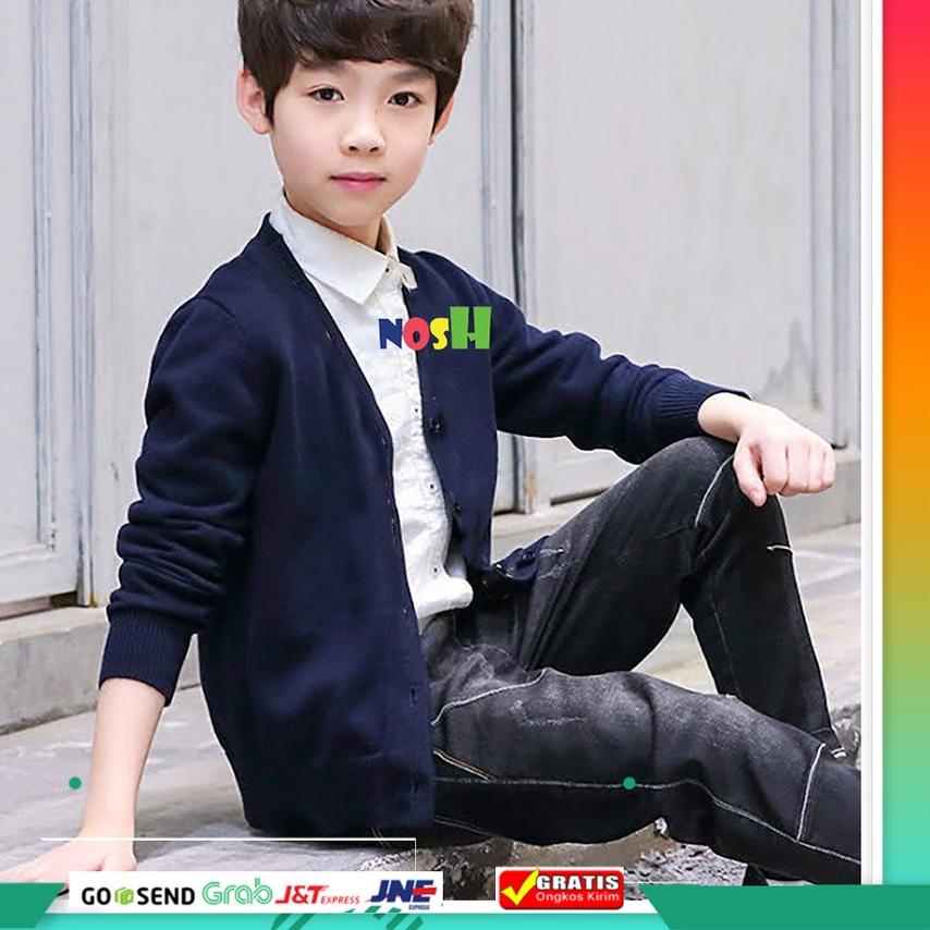 ◌ Cardigan Rajut Anak Cowok Remaja Teens Vneck - NOSH ✭