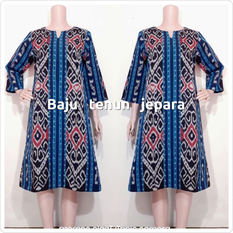 Dress tenun original baju tenun pesta etnik baju tenun jepara DTB96