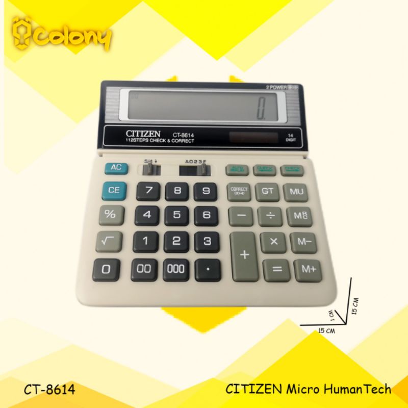 

Terlaris ✨ -Asli Ori Citizen CT-8614 Kalkulator Besar Digital Dagang Sekolah Kantor Calculator Calkulator Jumbo Kakulator Mini Saku Original 12 Digit 14 Digit Alat Tulis Murah Bagus Awet Kecil - 2.2.23