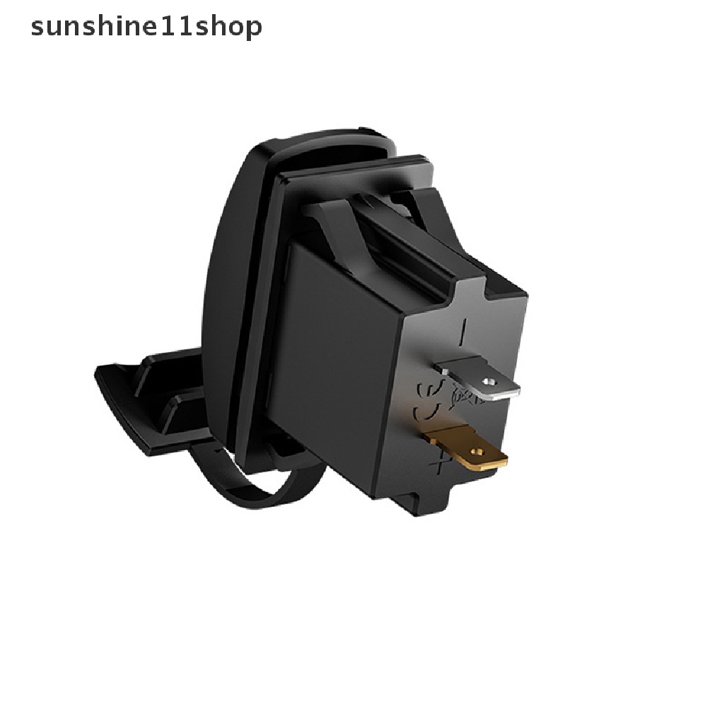 Sho 3.1A Dual USB Charger Socket Rocker Switch 2port Mini Auto Charger Adapter Untuk Mobil Perahu Truk RV Kendaraan Laut Stopkontak Tahan Air N