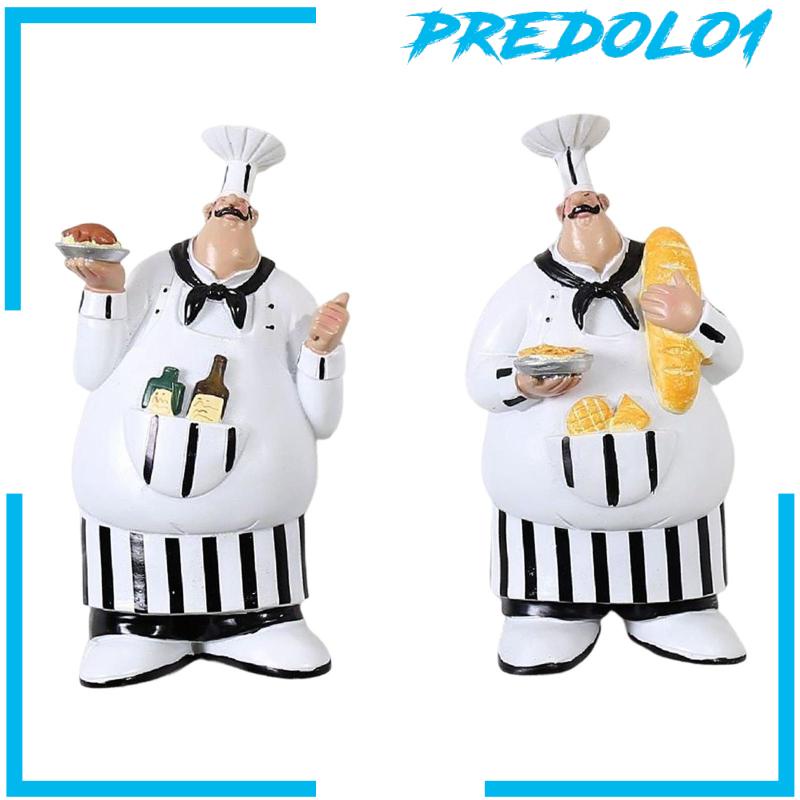 [Predolo1] 2pcs Patung Koki Italia Yang Dipasang Di Dinding Patung Plakat Rustic Untuk Dekorasi