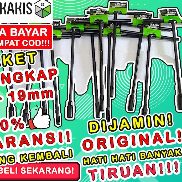 ♡ Kunci T Set 8 Tekiro Paket Bengkel 1 Engkol 10 12 14 Lengkap 17 19 Ori Konci Original Shock 8Mm Mu