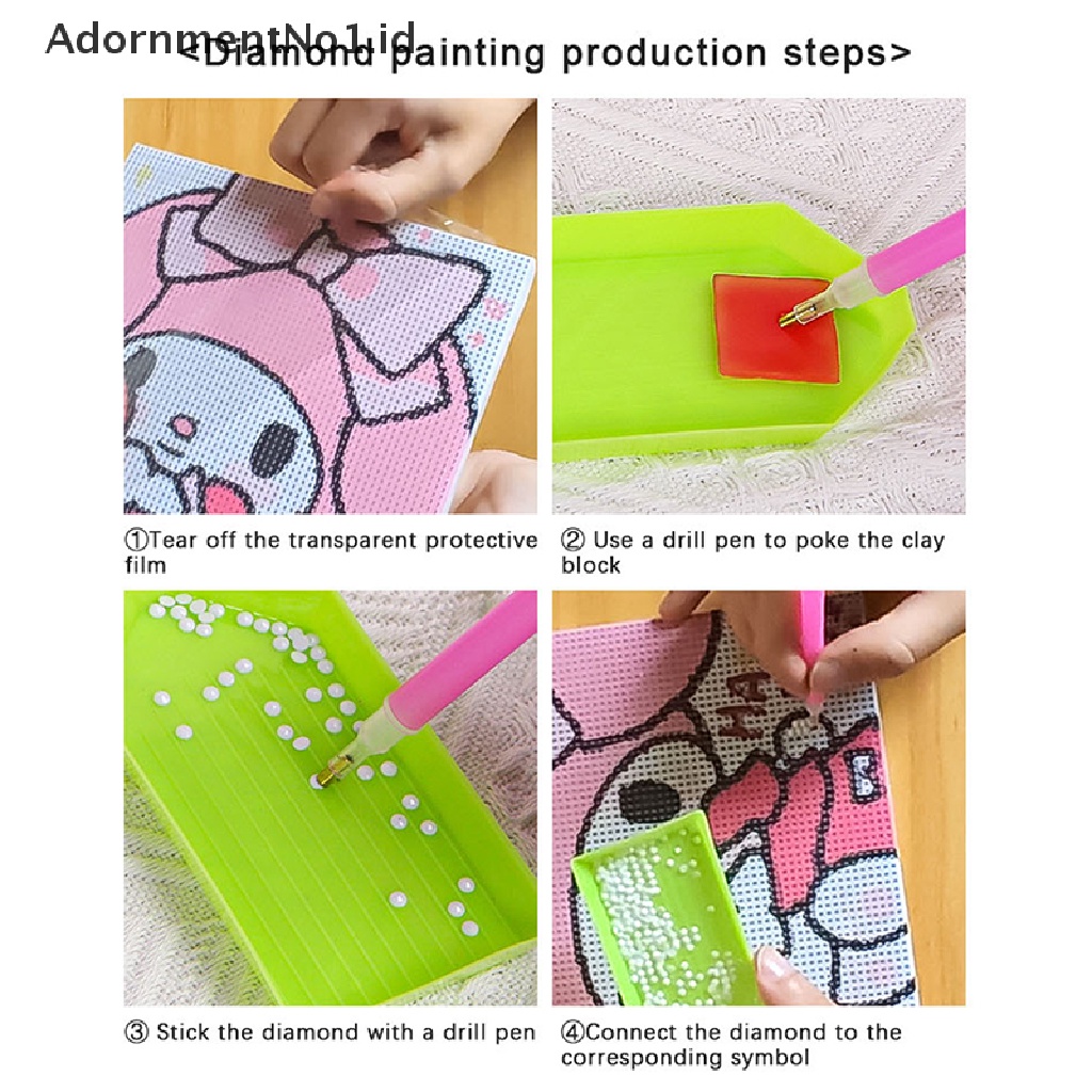 [AdornmentNo1] 1set Kreatif Kuromi Berlian Paing DIY Berlian Bulat Dekorasi Kamar Anak [ID]