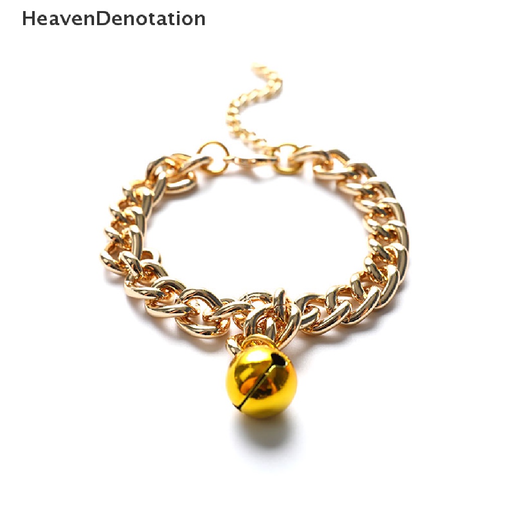 [HeavenDenotation] Training Dogs Collar Cat Pets Cuban Link Thick Chain Necklace Gold 6 / 8 / 10inch HDV