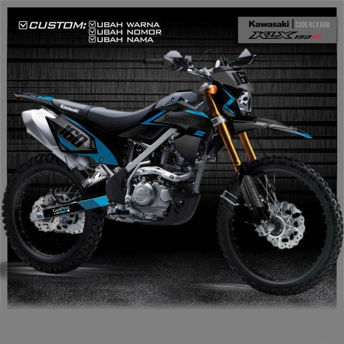 Decal KLX bf 150 Grey Blue A08