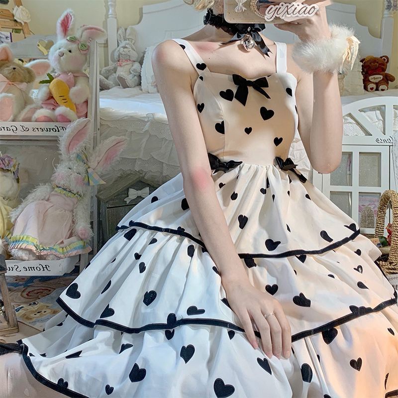 [MikanHiro Store] Extra-large fat MM Stardust Garden Eros JSK suspender layered polka-dot lolita cake dress