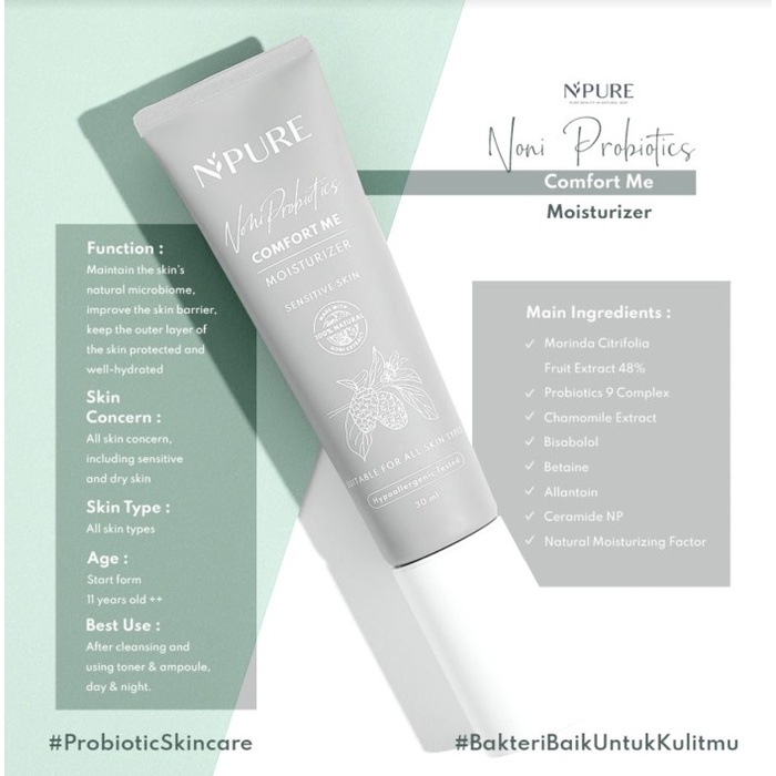 NPURE NONI PROBIOTICS &quot;COMFORT ME&quot; MOISTURIZER Moisturiser Pelembab Wajah