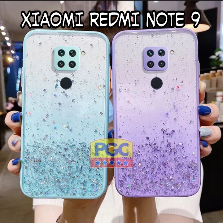 SOFTCASE GLITER ( XIAOMI REDMI NOTE 9 ) TERBARU CASE DOVE GLITER FUZE TRANSPARAN DENGAN PROTEKSI KAM