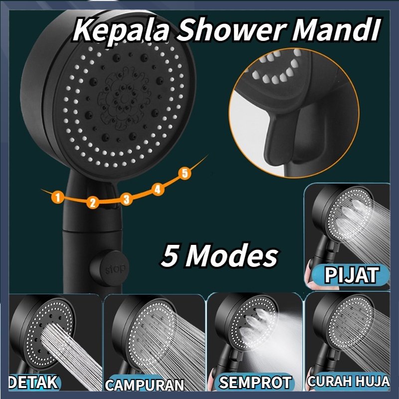 【COD】Kepala Shower Mandi 5 Mode / Handheld Atomized Shower / Kran Shower Kamar Mandi