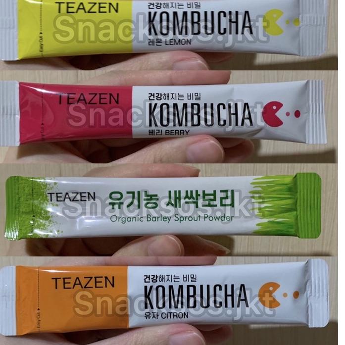 

✔✔SALE✔✔ [SACHET] TEAZEN KOMBUCHA LEMON / CITRON / BERRY / ORGANIC BARLEY SPROUT POWDER KOREA
