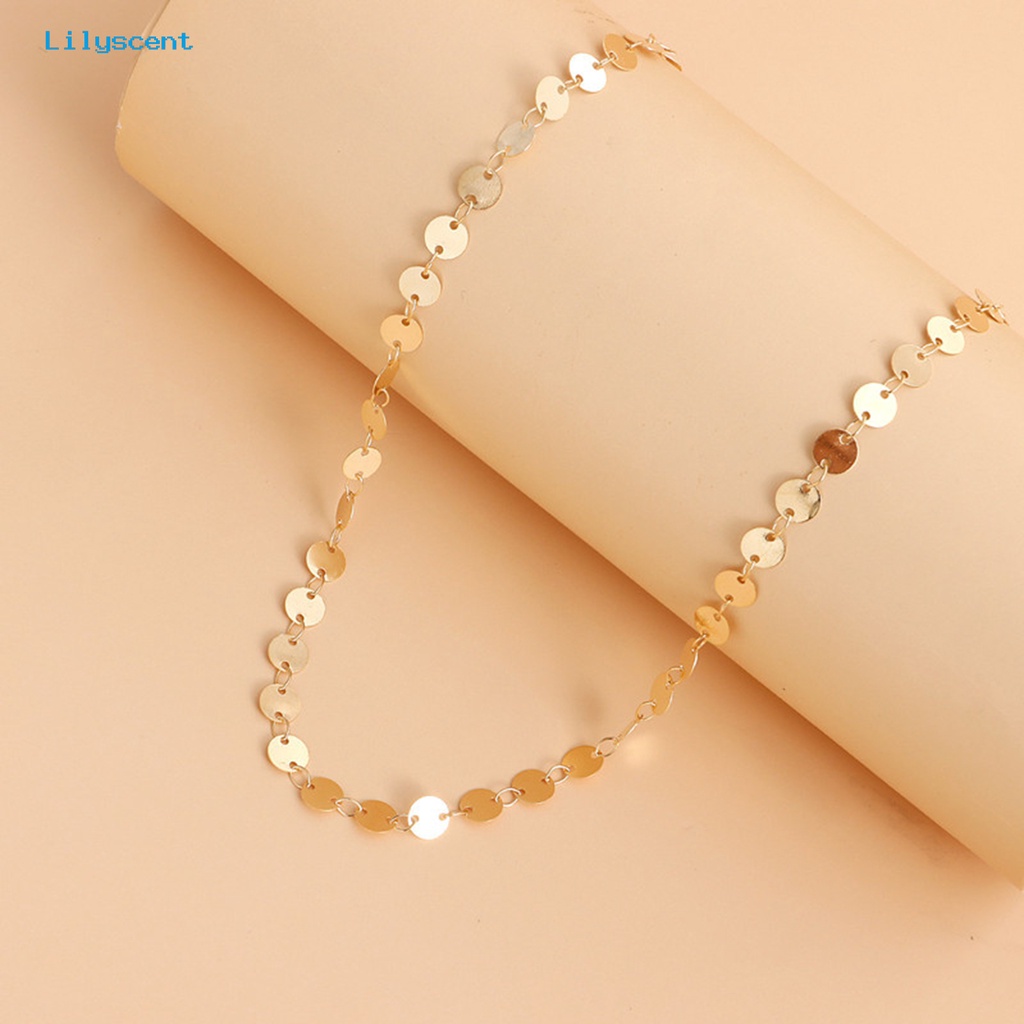 [LS] 2 Pcs Liontin Kalung Double Layer Geometris Sequin Fashion Mutiara Imitasi Panjang Rumbai Kalung Perhiasan Aksesori