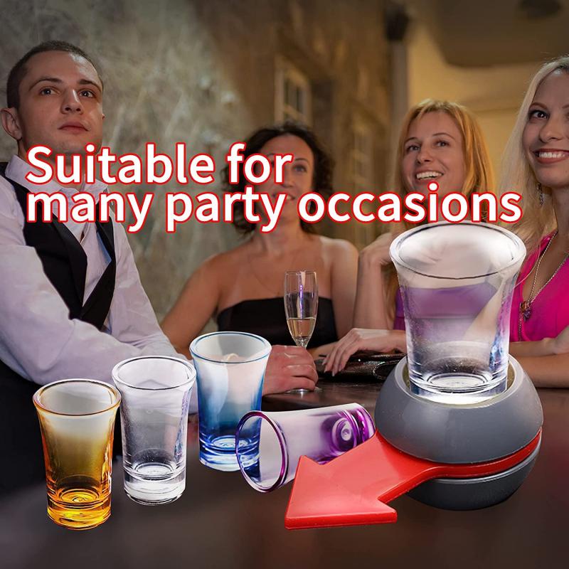 Spin The Shot Pointer Shot Spinner Fun Party Table Game Bar Beer Anggur Minum Game Hiburan Rotatable Turntable Tumblers Kit