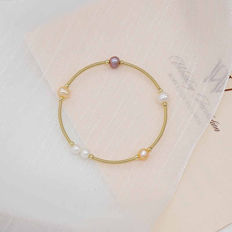 Fashion Mutiara Air Tawar Gelang Gelang Gelang Terbuka Gelang Tangan-Lari Warna Super-Tahan Gelang Serbaguna Gelang Bracelet