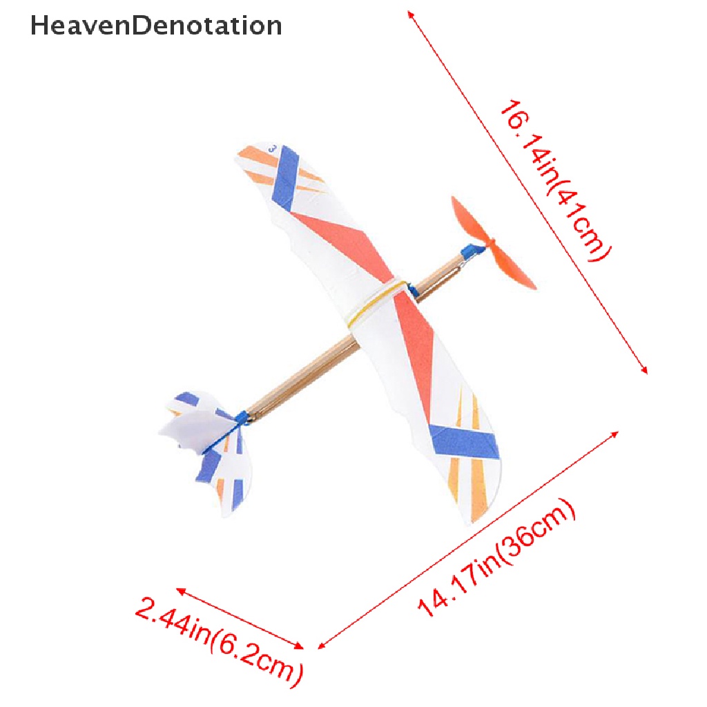 [HeavenDenotation] Karet Gelang Elastis Bertenaga Pesawat Terbang Glider Airplane DIY Mainan Anak HDV