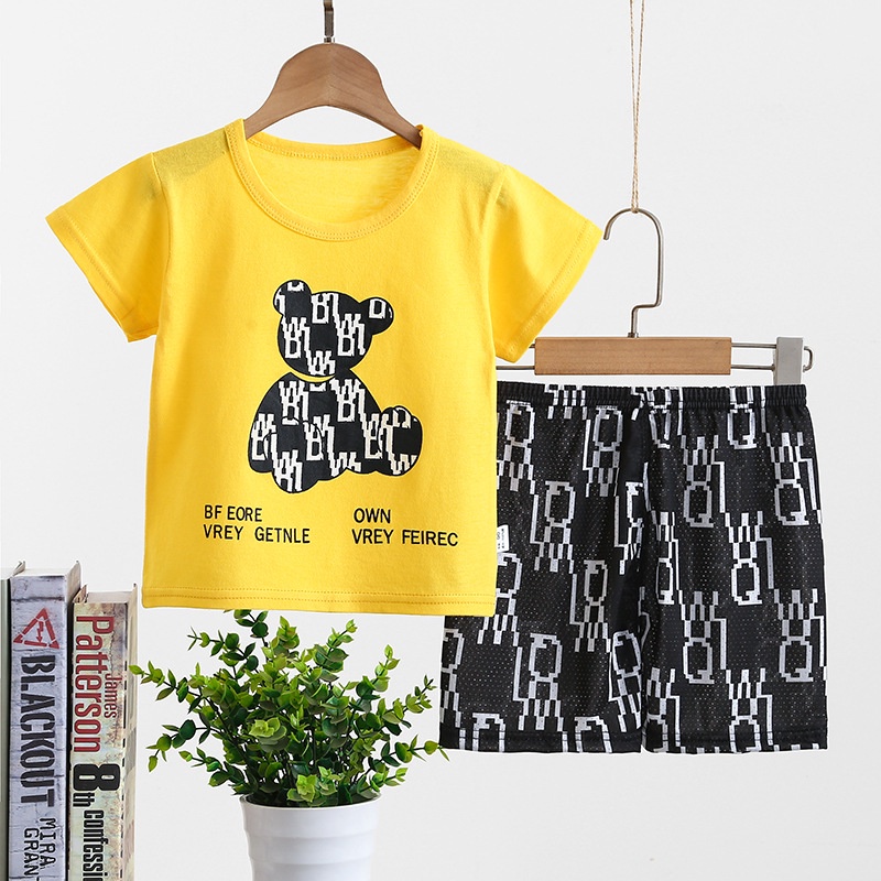 Setelan baju celana anak lengan pendek bahan katun lembut berkualitas  bisa COD (Model 25 - 30) harga grosir bisa bayar di tempat
