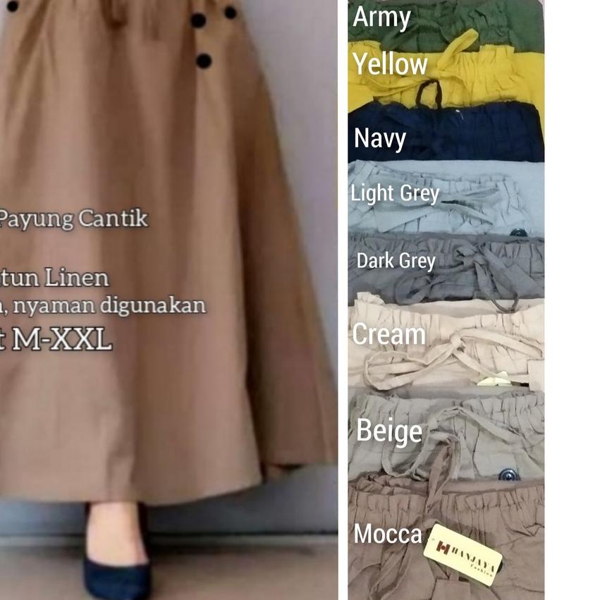 ▲ ROK KATUN LINEN RAMI PANJANG PAYUNG/ROK LEBAR MAYUNG. ROK REMAJA MUSLIM/ROK JUMBO ◙