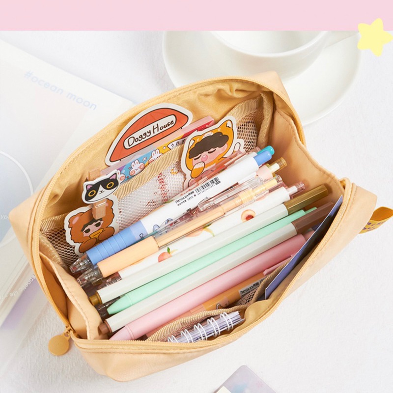 

Terlaris ✨ -KENSHO Kotak Pensil Sleting Bahan Satin Velvet Warna Aesthetic Pastel / Pencil Case / Zipper- 2.2.23