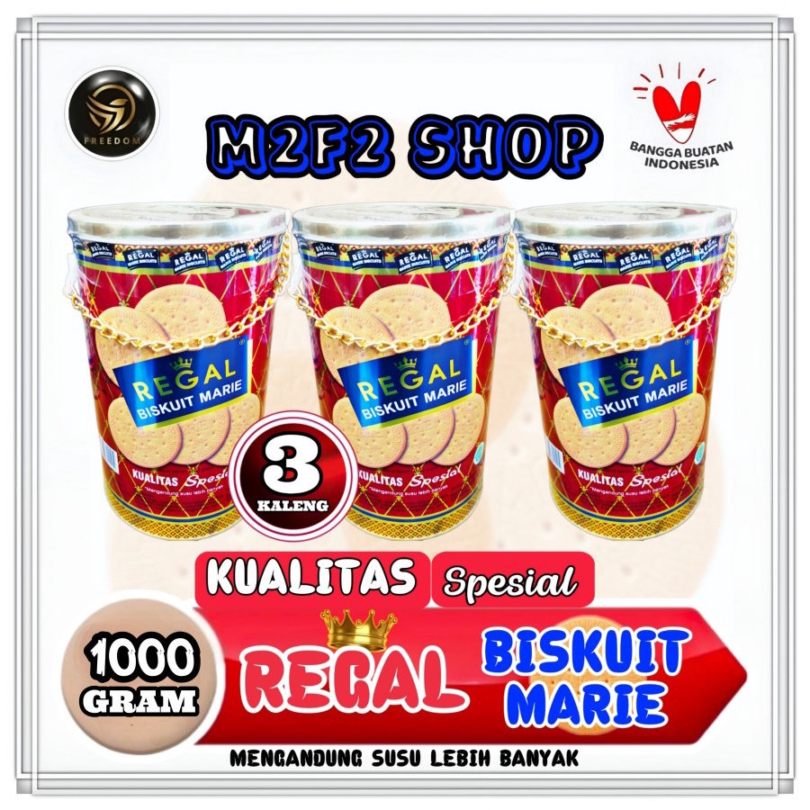 

Biskuit Marie Regal Original Kaleng - 1000 gr | 1 kg (Kemasan 3 Pcs)