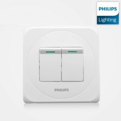 Saklar Seri Double PHILIPS  IB Inbow Dua Ganda 2 Gang 1 Way SNI PREMIUM