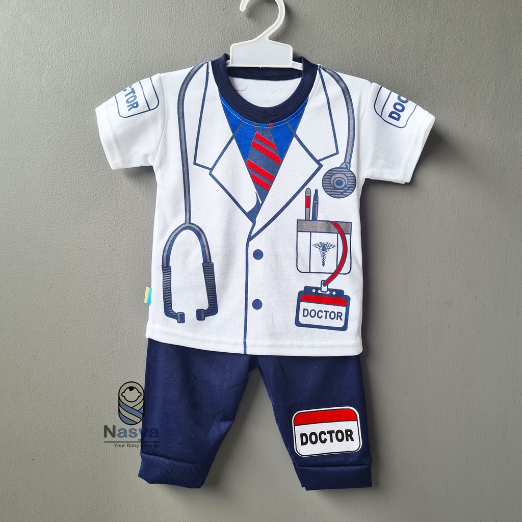 [EK-004] Setelan Bayi Cowok/ Set Baby Boy Profesi DOKTER (3-12 bulan)