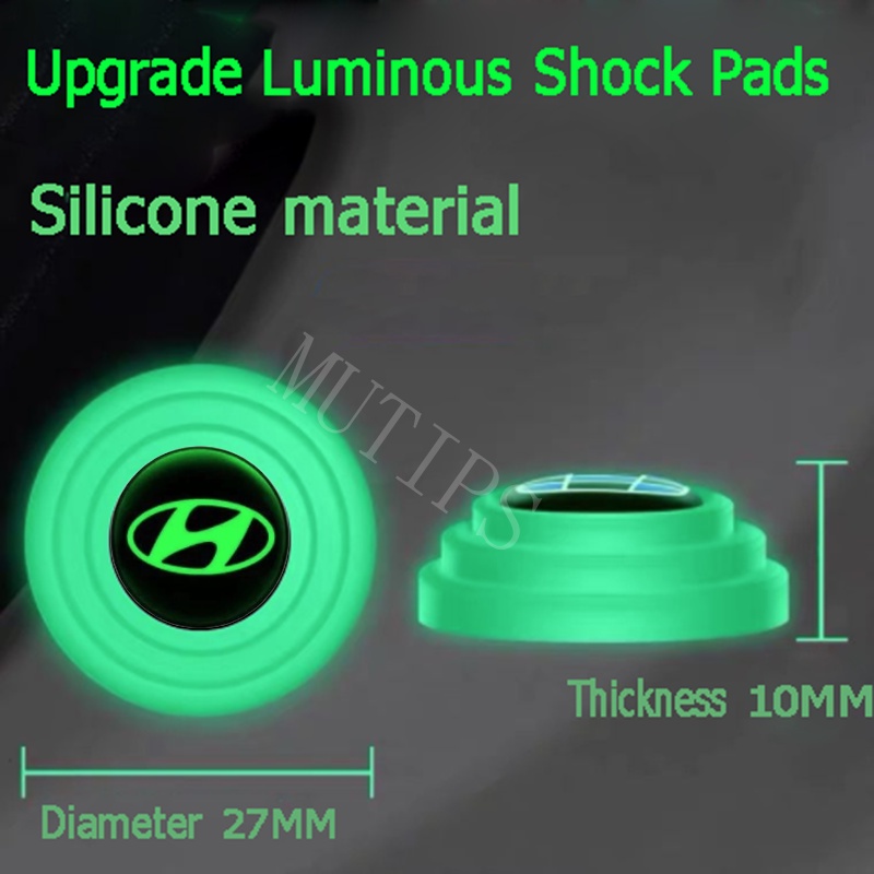 Hyundai 4per8 /12 /16Pcs New Luminous Type Car Door Trunk Anti Shock Tabrakan Pad Silikon Stiker Mengurangi Kebisingan Penyangga Untuk Atoz i20 Trajet Getz Aksen H1 i10 Kona Santa Fe