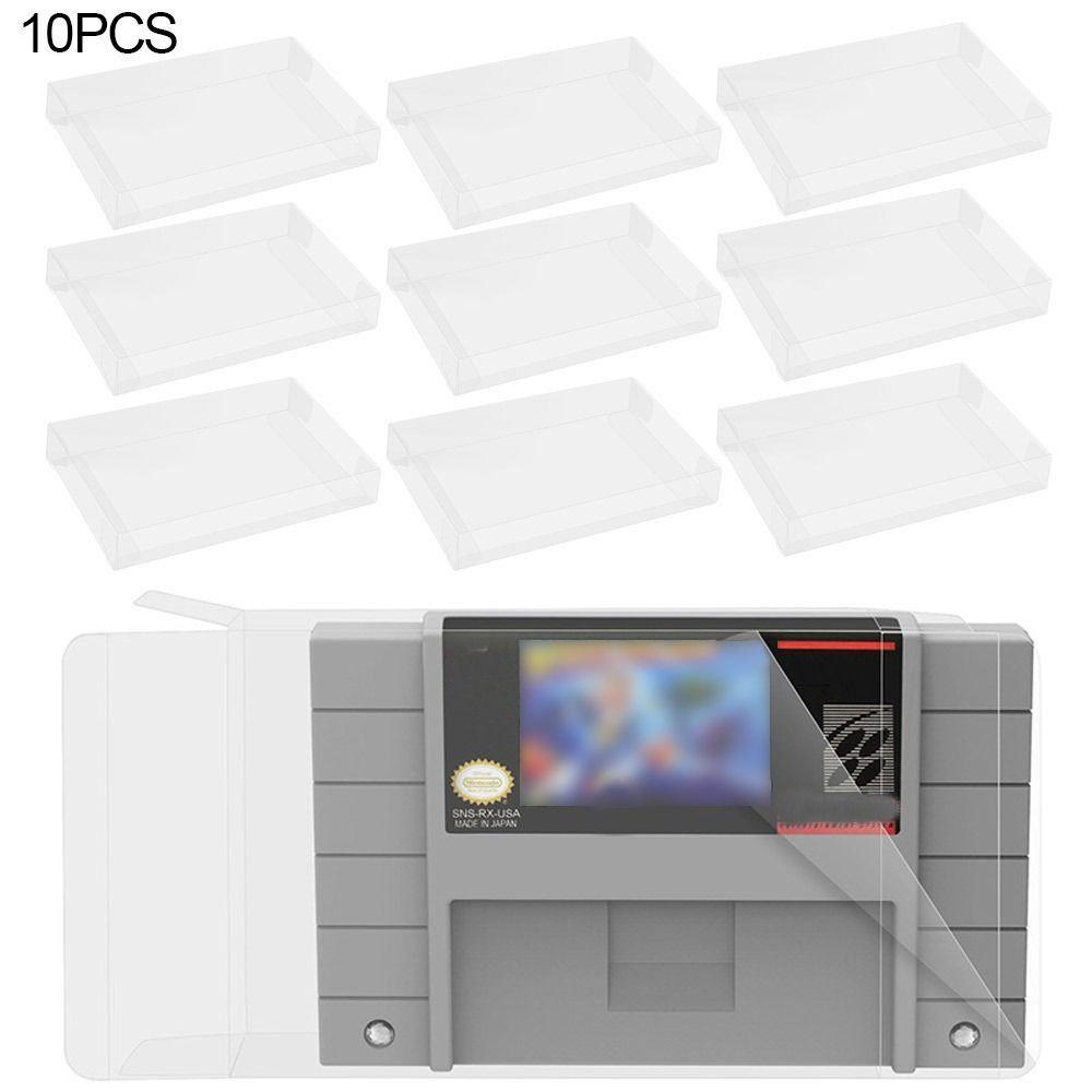 POPULAR Populer 10pcs Cartridge Display Bening Untuk SNES Pelindung Penyimpanan Kartu Game Untuk SNES