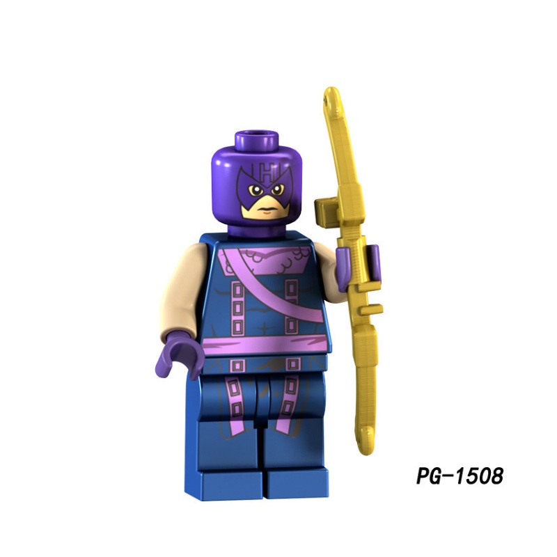 Minifigures PG8121 Marvel Hawkeye Samurai Batman Sentinel Robot Thanos Mini Angka Hip-Hop Deadpool Mainan Hadiah