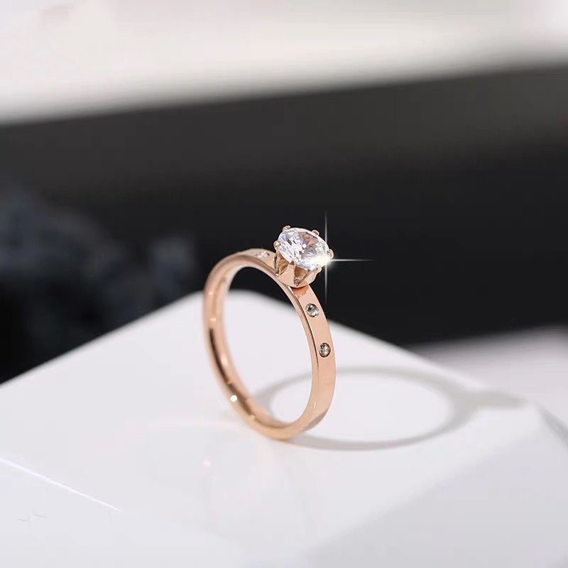 Cincin Carat Dengan Lampu Led | Cincin Bahan Titanium Steel Aksen Berlian | Kotak Hadiah Untuk Hadiah | Cincin Bahan Stainless Steel