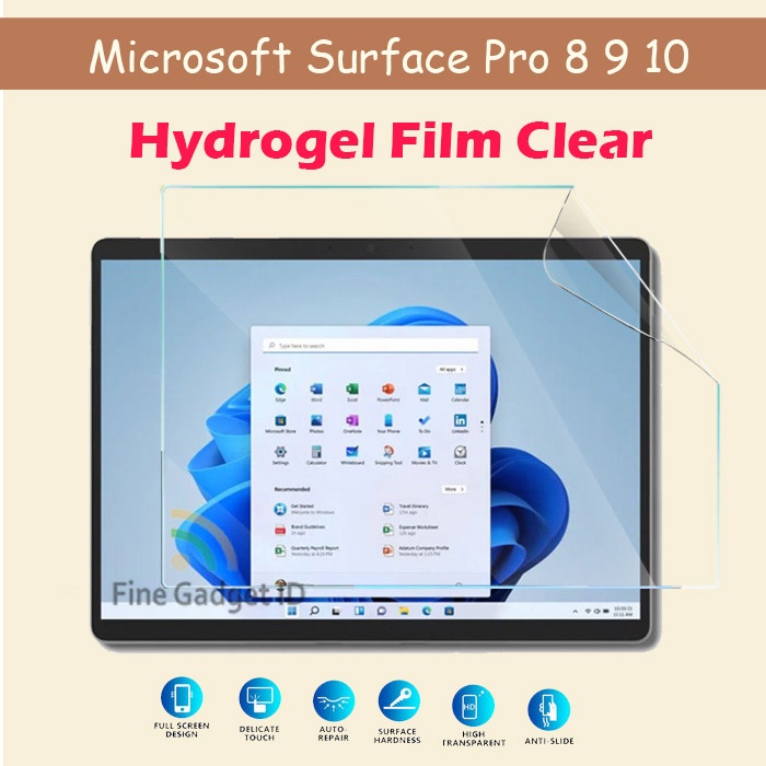 Microsoft Surface Pro 8 9 10 Hydrogel Film Screen Guard Antigores - Surface 8